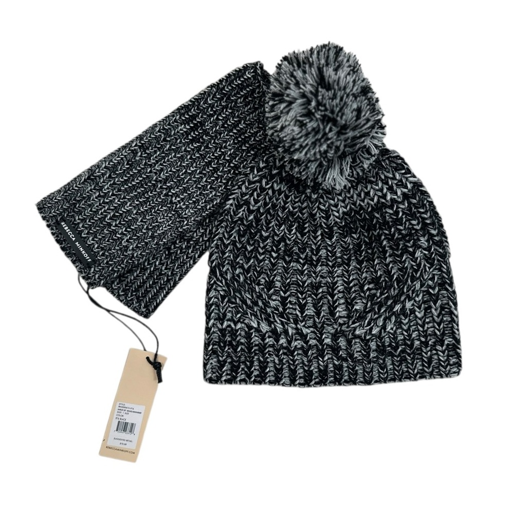 Rebecca Minkoff Marled Knit Beanie & Hand Warmers Set NWT - Picture 6 of 7